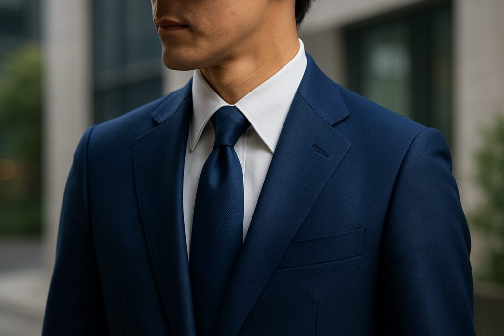 就活におすすめなネイビースーツ