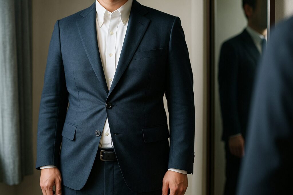 腹ぽっこりNG例と「錯覚補正」テクニック